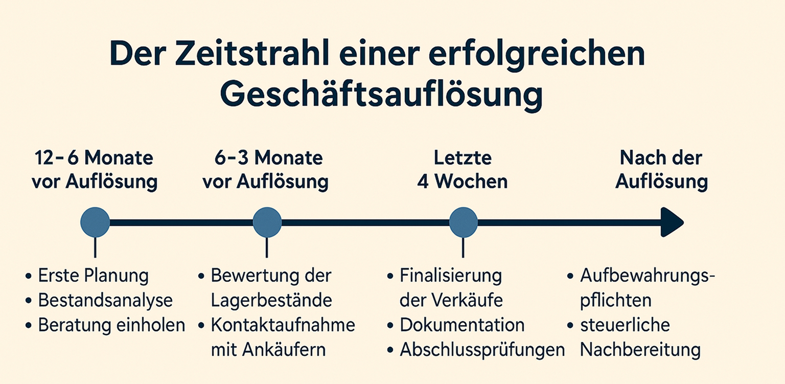 Zeitstarhl einer erfolgreichen Geschäftsauflösung - MD TRADE