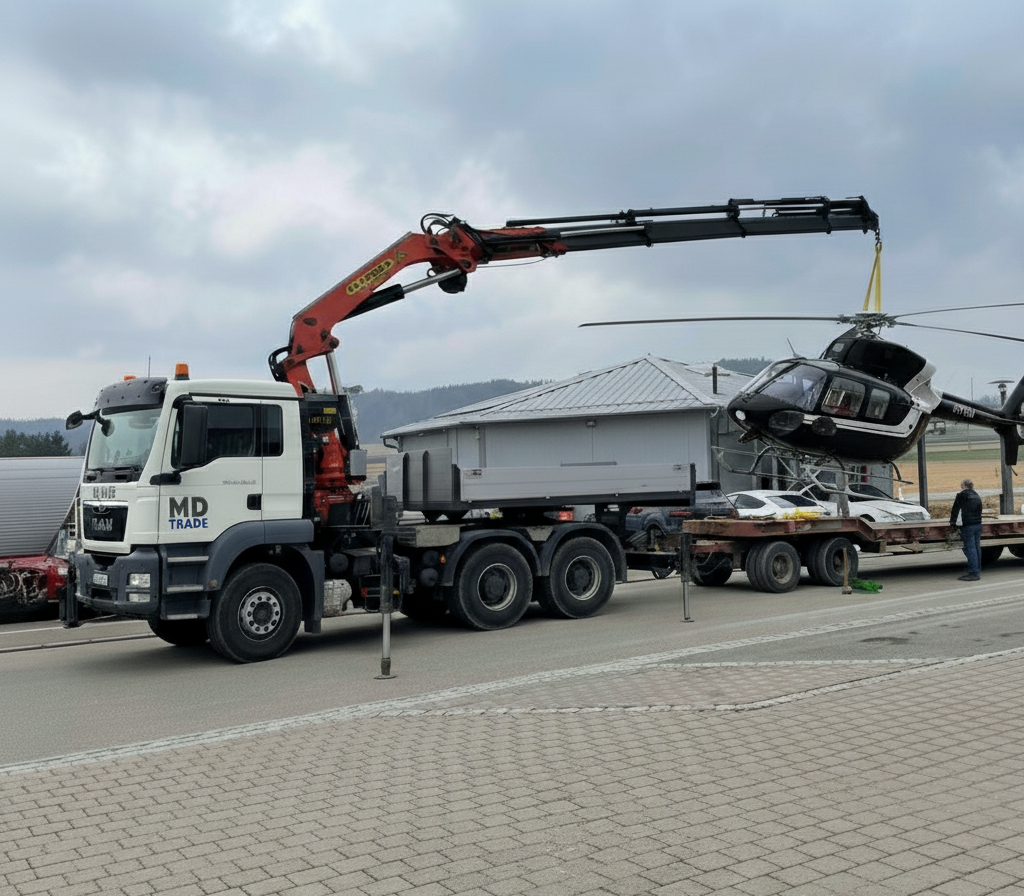 LKW mit Kran für Sicherstellung Landshut